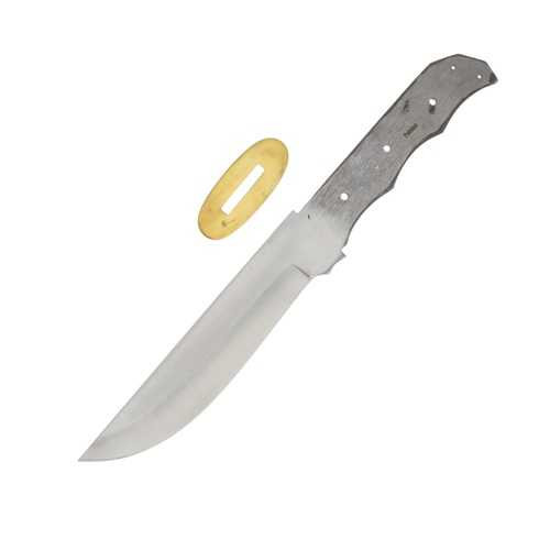 Bowie Knife Blade Blank 7" Stainless Full Tang with Brass Guard