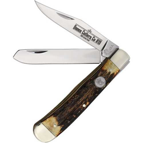Queen Trapper Stag 4.13" Pocket Knife Gift Tin