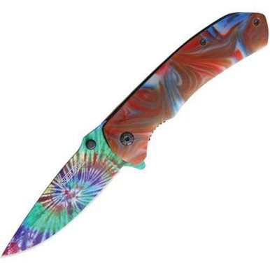 Rough Rider Tie Dye Linerlock A/O 4.5" Knife