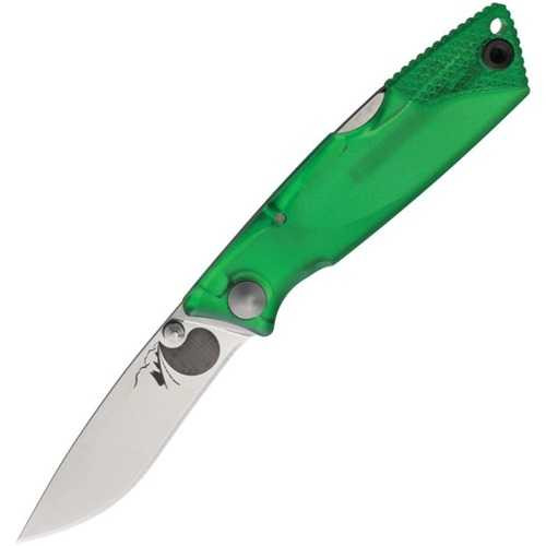Ontario Lockback Ice Series Knife with Green Handle