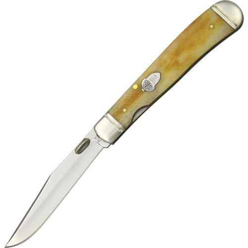 Rough Rider TrapperLock Tobacco Bone Folding Knife