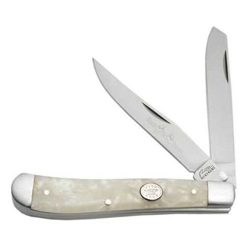 Rite Edge White Pearl Trapper Folding Knife 3.75 Inch
