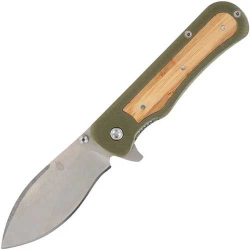 Gerber Confidant Linerlock Folding Knife OD Green Bamboo