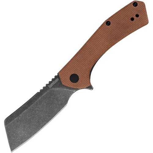 Kershaw Static Linerlock Knife BlackWash D2 Brown Micarta