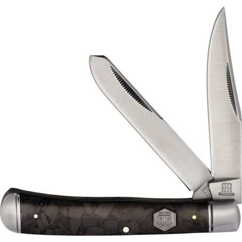 Rough Rider Midnight Ice Trapper Pocket Knife Carbon Fiber Handle