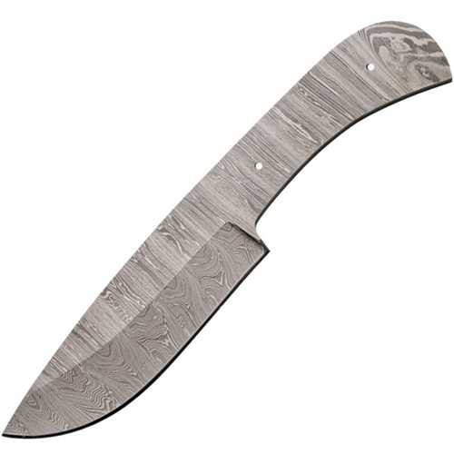 Damascus Wide Drop Point Knife Blade Blank 8 Inch