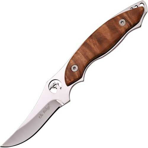 Elk Ridge Fixed Blade Knife with Burl Wood Handle