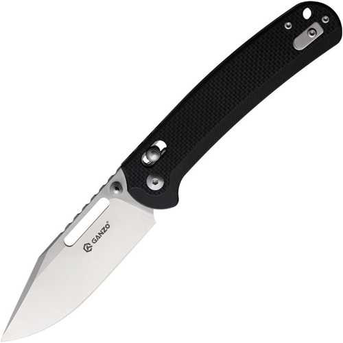 Ganzo G-Lock 440C Folding Knife Black G10 Handle
