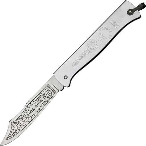 Douk-Douk Silver 4.38 Inch Carbon Steel Folding Knife