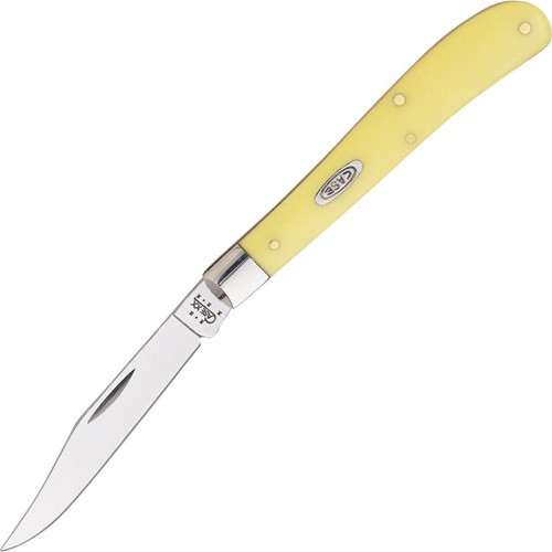 Case Slimline Trapper Yellow CV Folding Knife