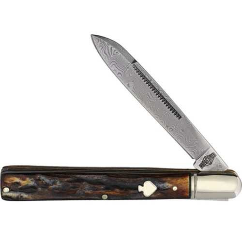 Rough Rider Cinnamon Bone Damascus Doctor Knife