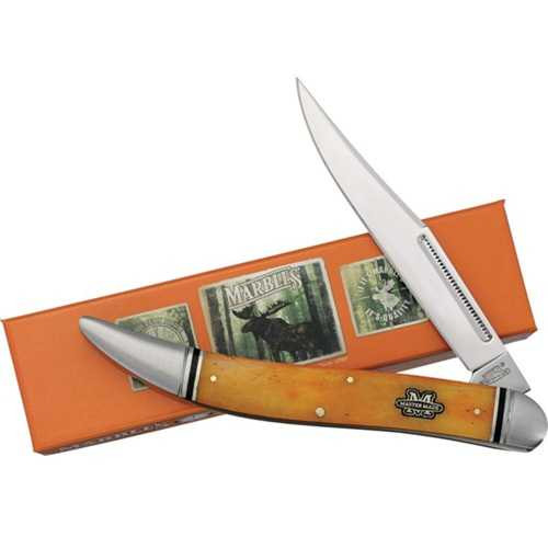 Marbles Large Toothpick Orange Bone Folding Knife