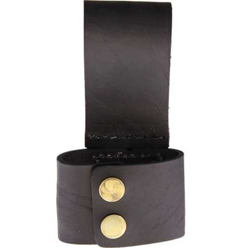Black Leather Axe Belt Holder Sheath with Snap Closure