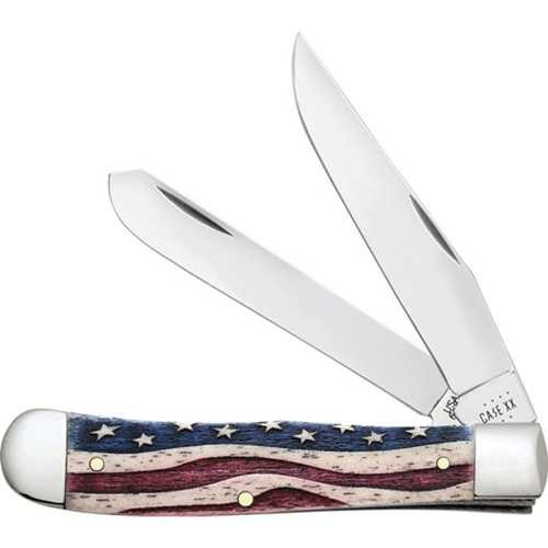 Case Patriotic Trapper Smooth Bone Folding Knife