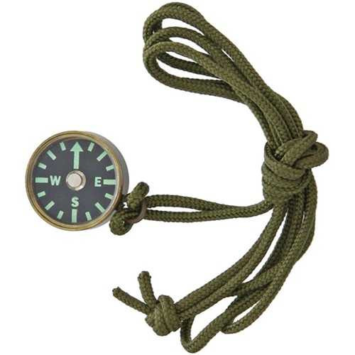 Combat Ready Antique Brass Compass with Neck Lanyard