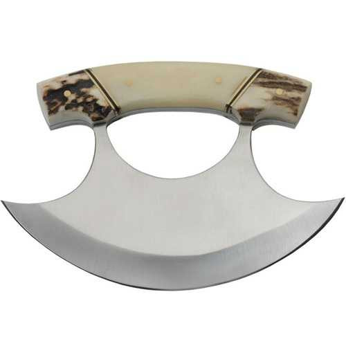Rite Edge Ulu Stag Bone Fixed Blade Knife