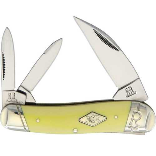 Rough Rider Swayback Folding Knife with Yellow Handle
