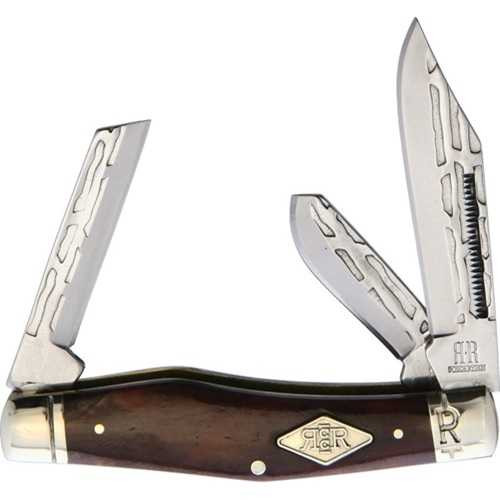 Rough Rider Stockman Folding Knife with Brown Bone Handle