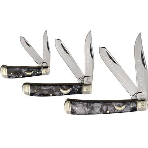 Rough Rider Black Ice Trapper Set with Midnight Pearl Handle