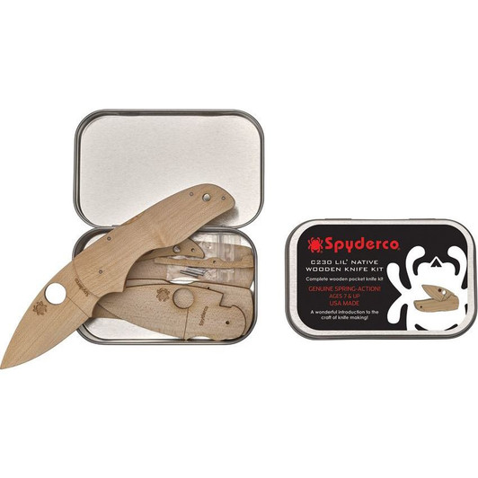 Spyderco Lil Native C230 Wooden Model Kit Gift Tin