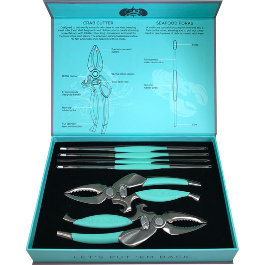 Toadfish Crab and Lobster Tool Set with Cutters and Forks