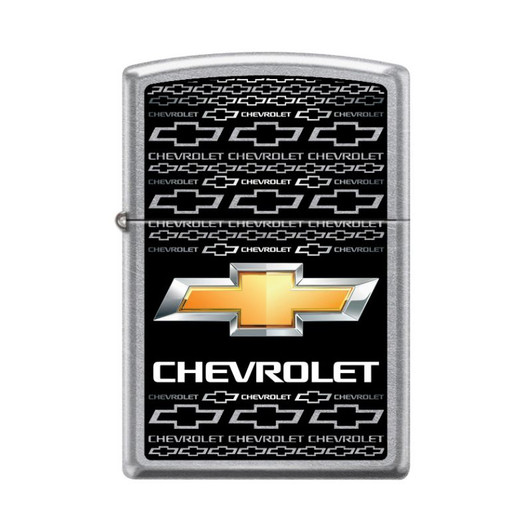 Zippo Chevrolet Bowtie Logo Pattern Chrome Lighter
