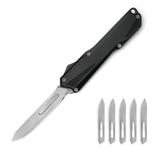 Klaken J367 Black Aluminum Hi-Carbon Utility Folding Knife