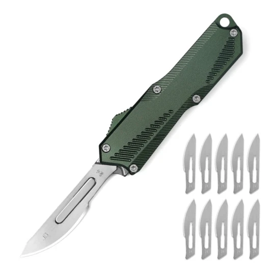 Klaken J367 Green Aluminum Hi-Carbon Utility Folding Knife