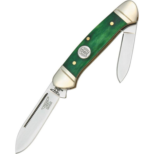 Rough Rider Mini Canoe Green Bone Pocket Knife