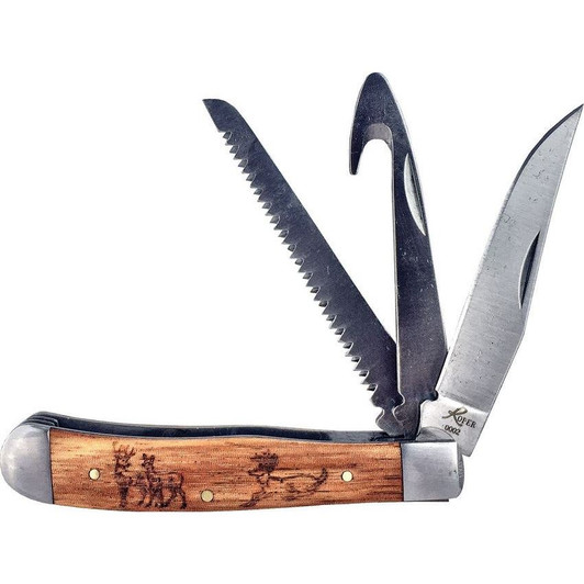 Roper Knives Zebra Wood Three Blade Trapper Knife