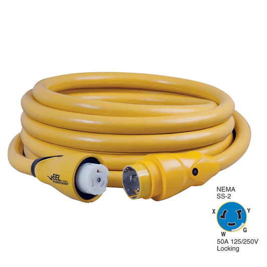 Marinco CS504-25 Yellow 50A Shore Power Cordset