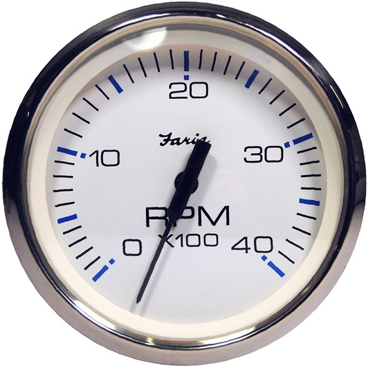 Faria Beede Chesapeake White 4000 RPM Tachometer