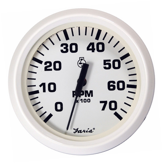Faria Beede Dress White 7000 RPM Outboard Tachometer
