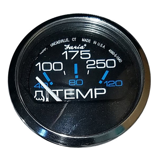 Faria Beede Chesapeake Black 2" 100-250°F Temp Gauge