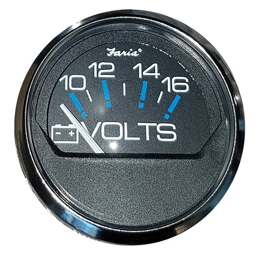 Faria Beede Chesapeake Black 2" 10-16VDC Voltmeter Gauge