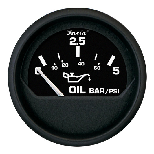 Faria Beede Euro Black 2" 5 Bar Oil Pressure Gauge