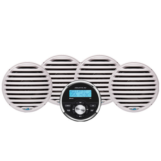 Aquatic AV White Gauge Stereo Speaker Kit