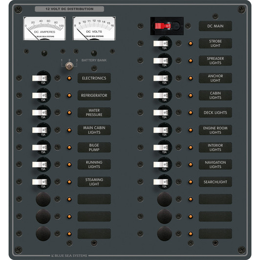 Blue Sea 8380 DC Main +22 Position Circuit Breaker Panel