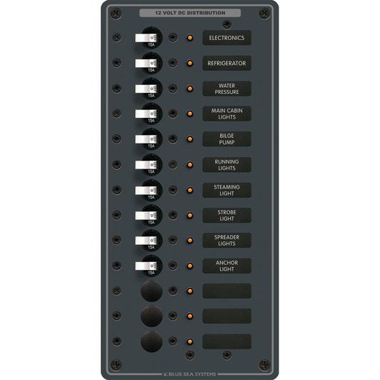 Blue Sea 8376 DC 13 Position Vertical Breaker Panel
