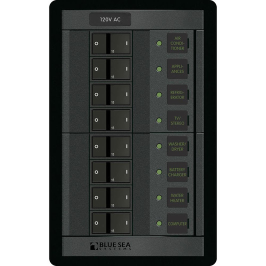 Blue Sea 1228 120V AC 8 Position Breaker Panel