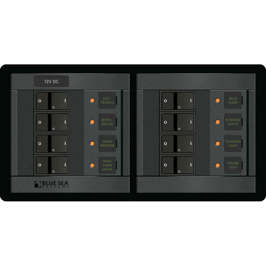 Blue Sea 1225 12V DC 8 Position Horizontal Panel