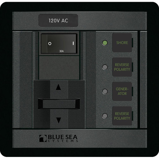 Blue Sea 1208 120V AC 2-Source 30A Selector Panel