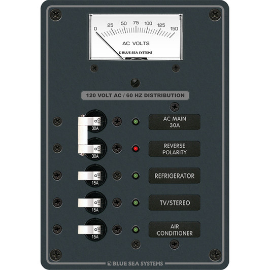 Blue Sea 8043 AC Main +3 Position Toggle Panel