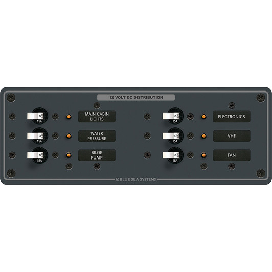 Blue Sea 8096 DC 6 Position Toggle Breaker Panel