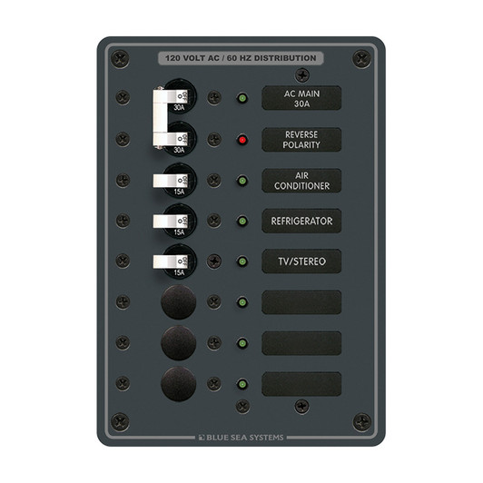 Blue Sea 8027 AC Main +6 Position Breaker Panel