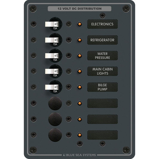 Blue Sea 8023 DC 8 Position Circuit Breaker Panel