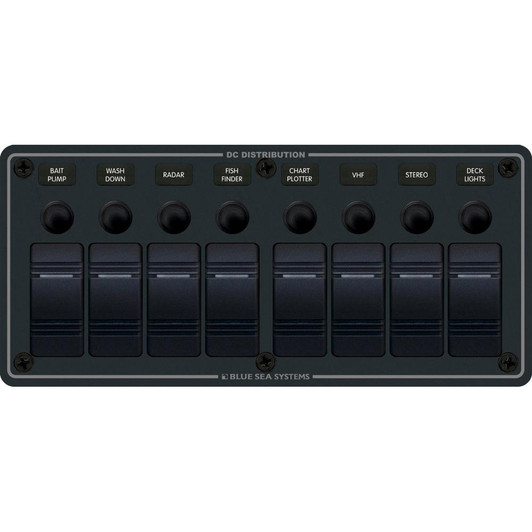 Blue Sea 8371 Water Resistant 8 Position Panel