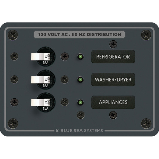 Blue Sea 8058 AC 3 Position Toggle Breaker Panel
