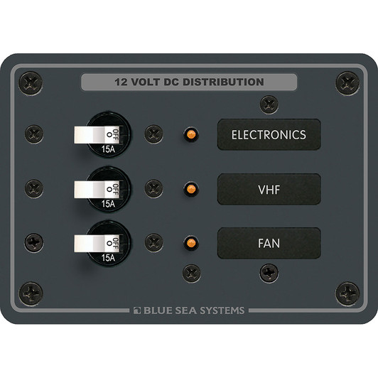 Blue Sea 8025 DC 3 Position Breaker Panel