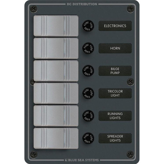 Blue Sea 8053 Slate Grey 6 Position Switch Panel